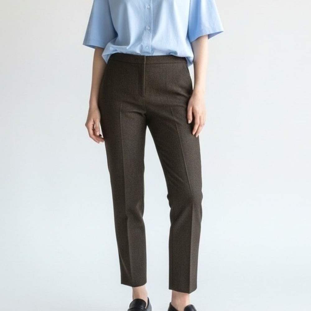 Rafaella Womens Size 10 Stretch Pants Brown Herringbone Career Office NWT - Picture 2 of 7